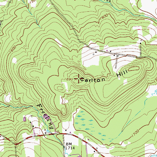 Topographic Map of Carlton Hill, PA