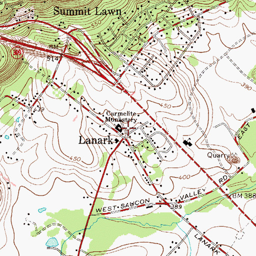 Topographic Map of Carmelite Monastery, PA