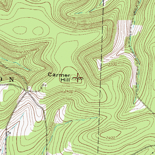 Topographic Map of Carmer Hill, PA