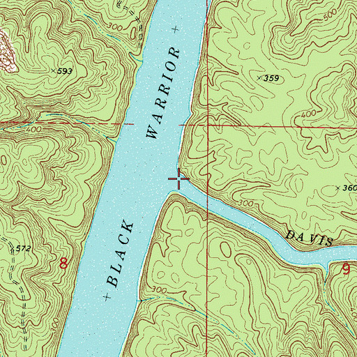 Topographic Map of Davis Creek, AL