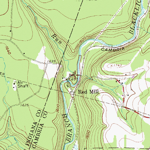 Topographic Map of Carney Run, PA