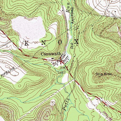 Topographic Map of Carnwath, PA