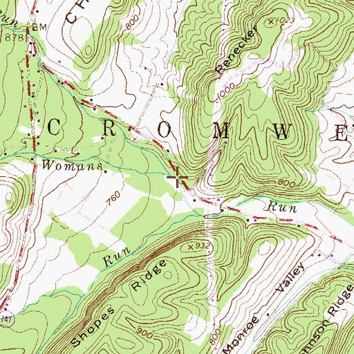 Topographic Map of Carothers Gap Run, PA