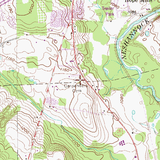 Topographic Map of Carpenders Cemetery, PA