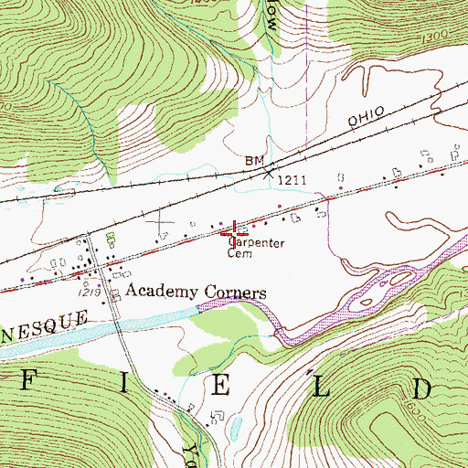 Topographic Map of Carpenter Cemetery, PA