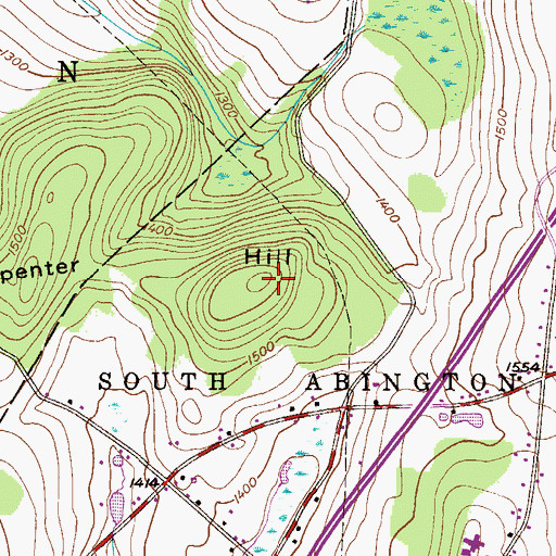 Topographic Map of Carpenter Hill, PA