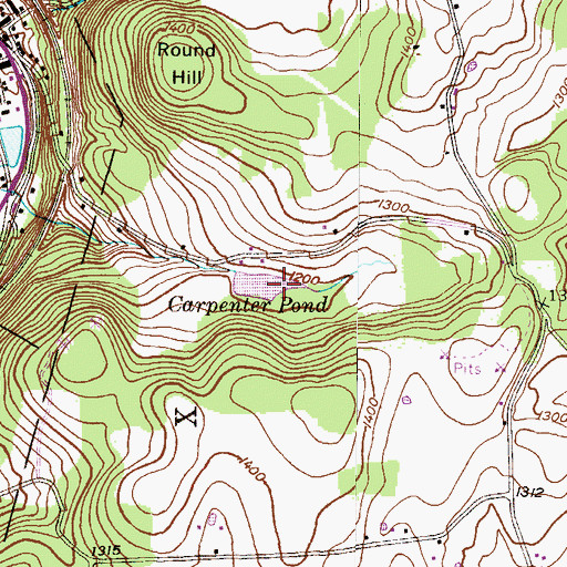 Topographic Map of Carpenter Pond, PA
