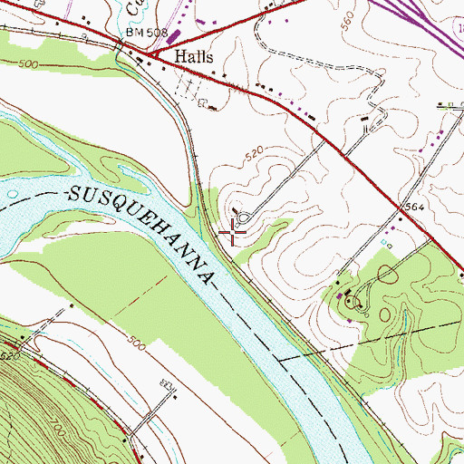 Topographic Map of Carpenters Run, PA