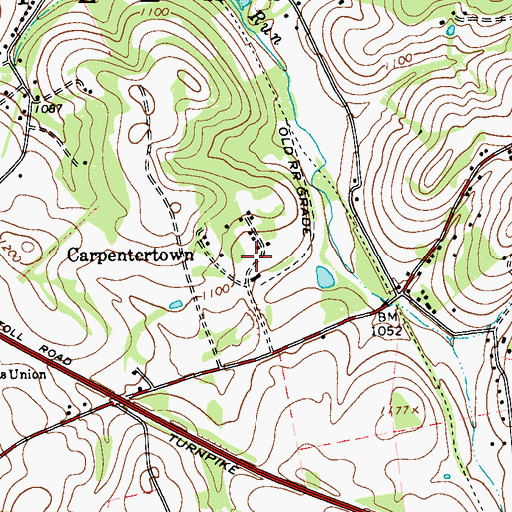Topographic Map of Carpentertown, PA