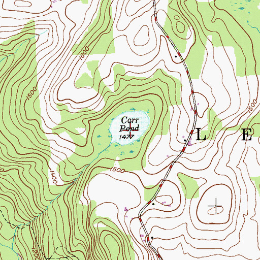 Topographic Map of Carr Pond, PA