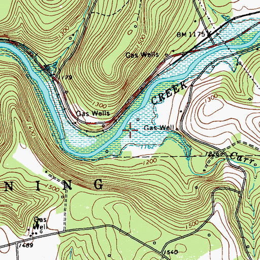 Topographic Map of Carr Run, PA