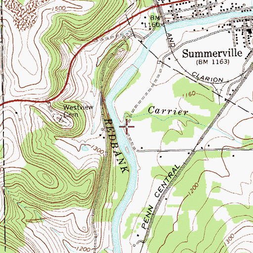 Topographic Map of Carrier Run, PA