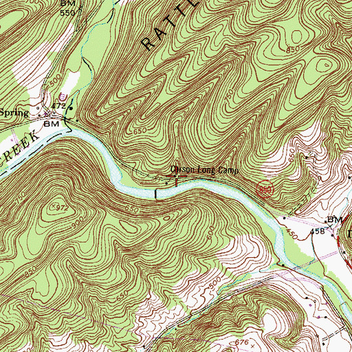 Topographic Map of Carson Long Camp, PA