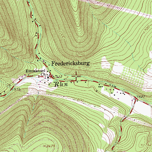 Topographic Map of Carson Run, PA