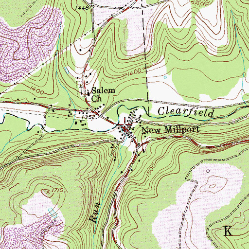 Topographic Map of Carson Run, PA