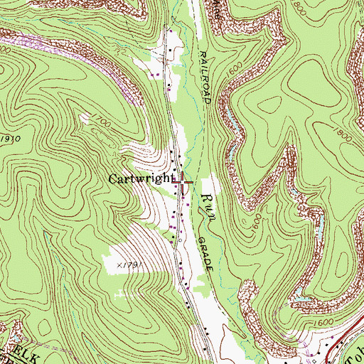 Topographic Map of Cartwright, PA