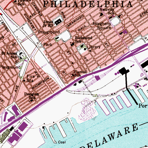 Topographic Map of Carvell School, PA