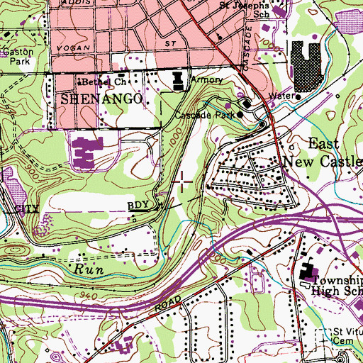 Topographic Map of Cascade Lake, PA