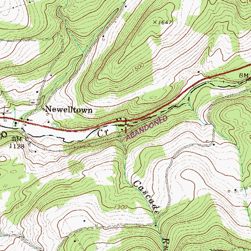 Topographic Map of Cascade Run, PA