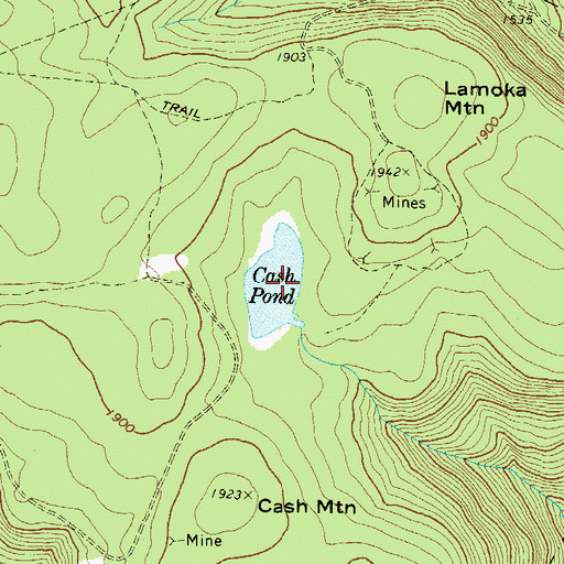 Topographic Map of Cash Pond, PA