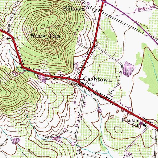 Topographic Map of Cashtown, PA