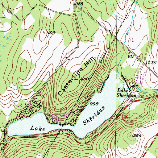 Topographic Map of Casterline Hill, PA