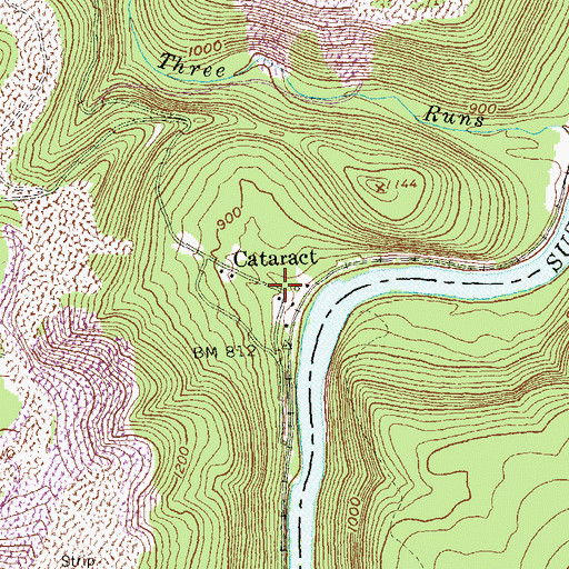 Topographic Map of Cataract, PA