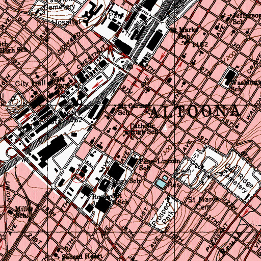 Topographic Map of Catholic High School, PA
