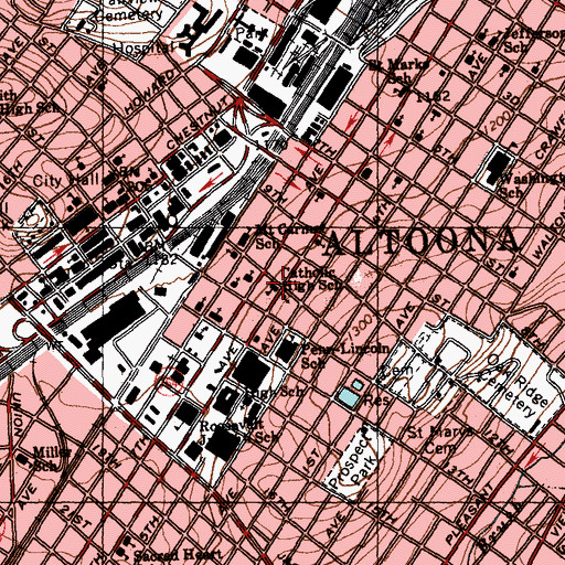 Topographic Map of Catholic High School, PA