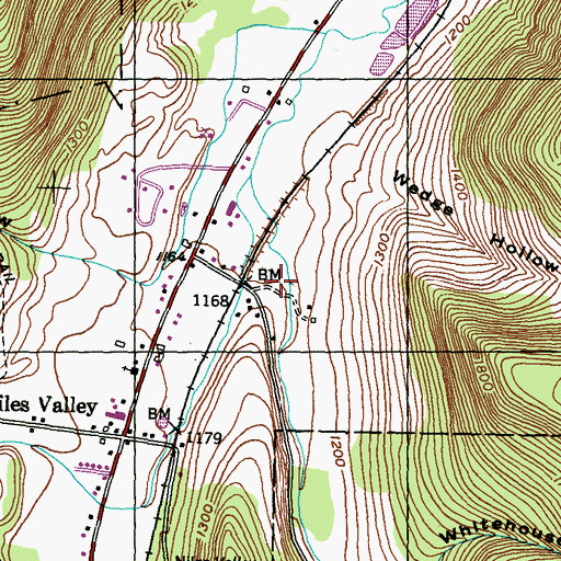 Topographic Map of Catlin Hollow, PA