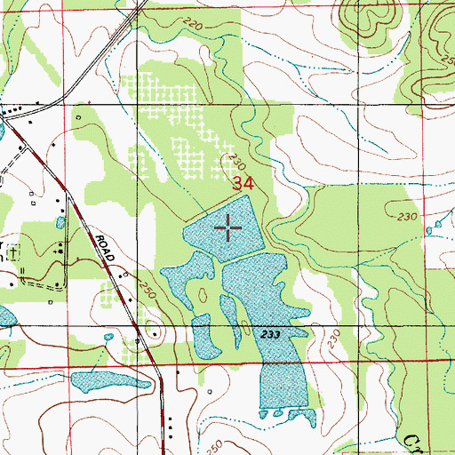 Topographic Map of Davis Lakes Number One, AL