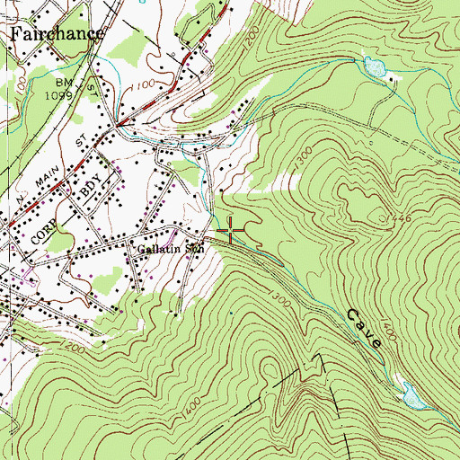 Topographic Map of Cave Hollow, PA