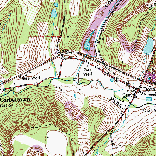Topographic Map of Caylor Run, PA