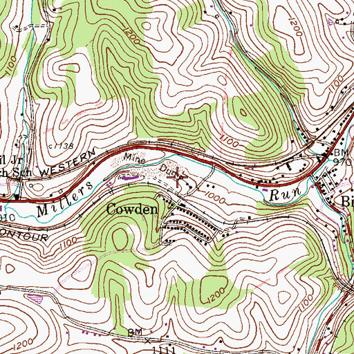 Topographic Map of Cecil Junior High School, PA