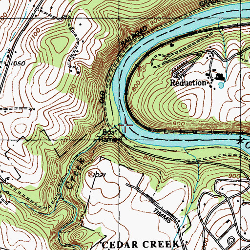 Topographic Map of Cedar Creek, PA