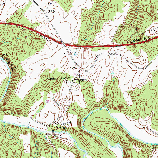 Topographic Map of Cedar Grove Church, PA
