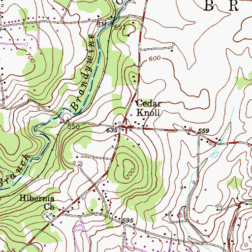 Topographic Map of Cedar Knoll, PA