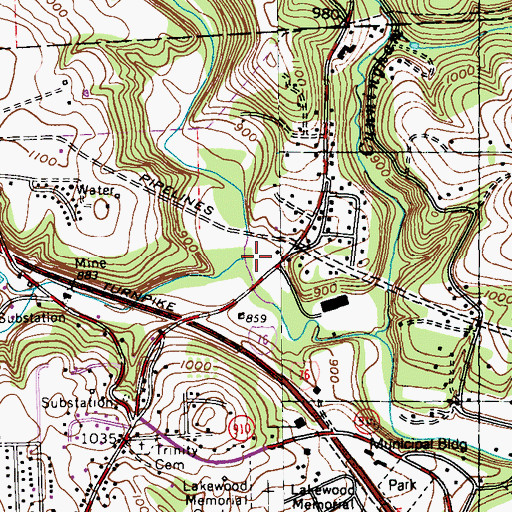 Topographic Map of Cedar Run, PA