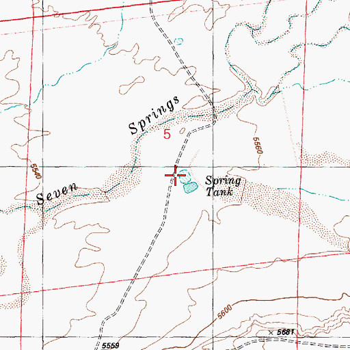 Topographic Map of Spring Tank, AZ