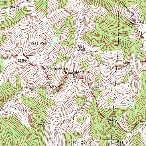 Topographic Map of Centennial Church, PA