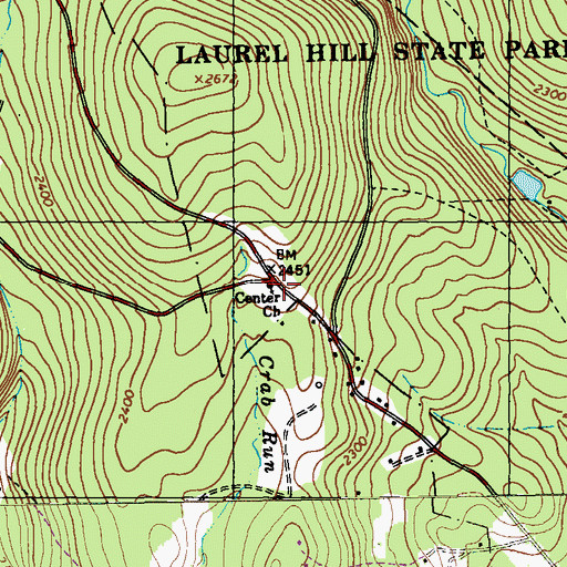 Topographic Map of Center Church, PA
