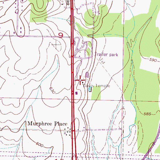Topographic Map of Davis Temple Baptist Church, AL