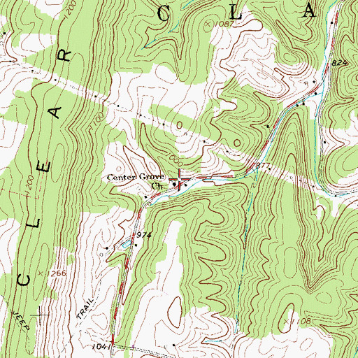 Topographic Map of Center Grove Church, PA