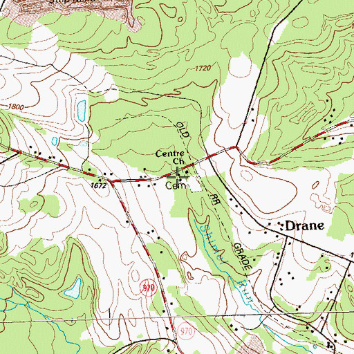 Topographic Map of Center School, PA