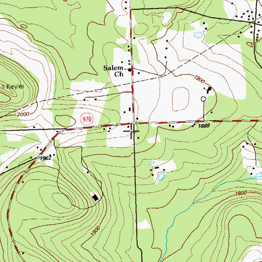 Topographic Map of Center School, PA