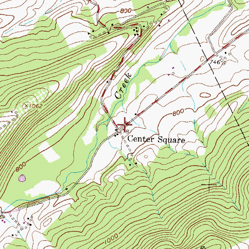Topographic Map of Center Square, PA