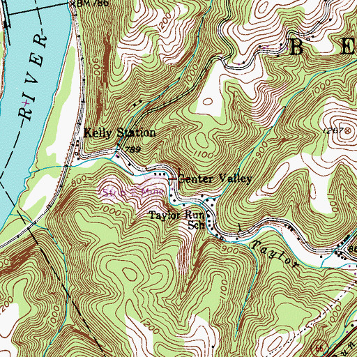 Topographic Map of Center Valley, PA