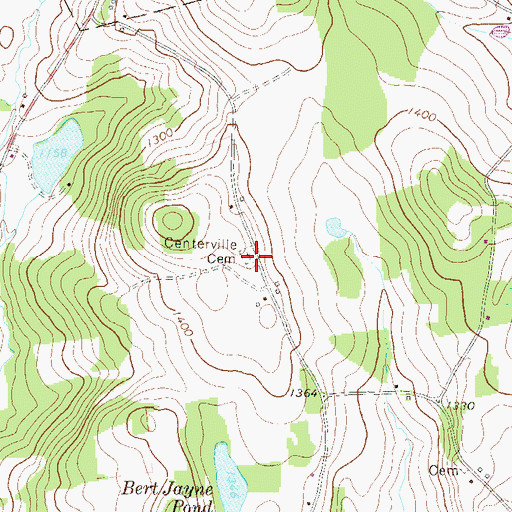 Topographic Map of Centerville / Stevens Cemetery, PA