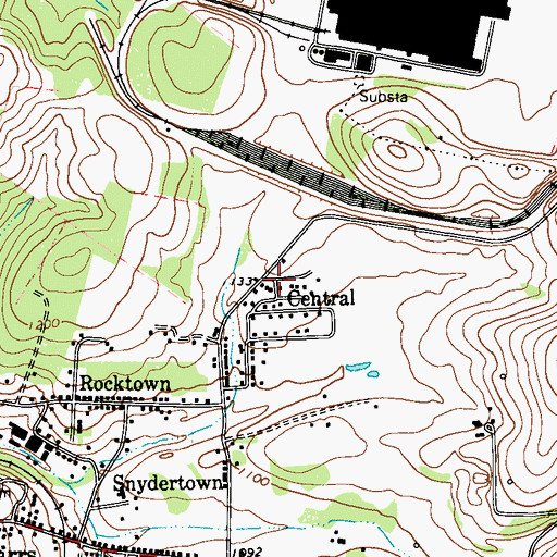 Topographic Map of Central, PA