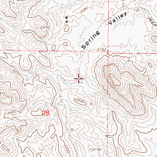 Topographic Map of Spring Valley, AZ